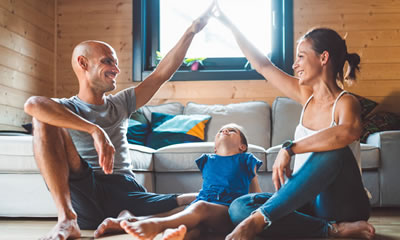 Family enjoying their home