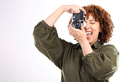 woman taking a photo